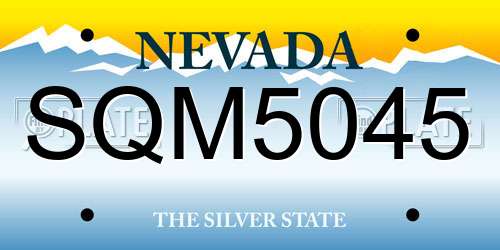 SQM5045 Nevada License Plate