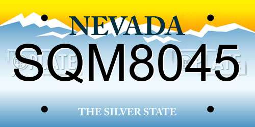SQM8045 Nevada License Plate