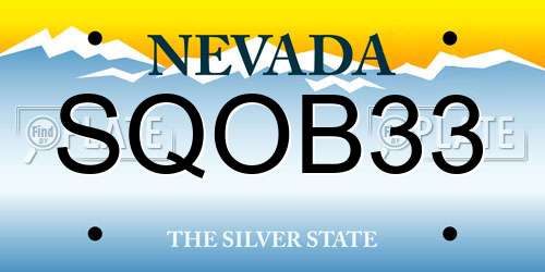 SQOB33 Nevada License Plate