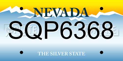SQP6368 Nevada License Plate