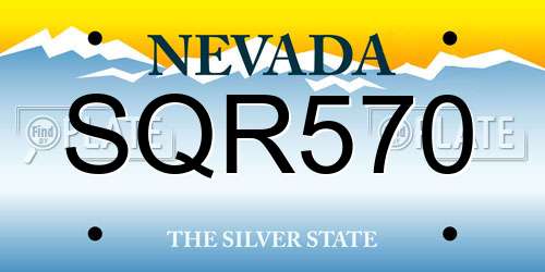 SQR570 Nevada License Plate
