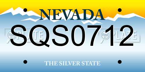SQS0712 Nevada License Plate