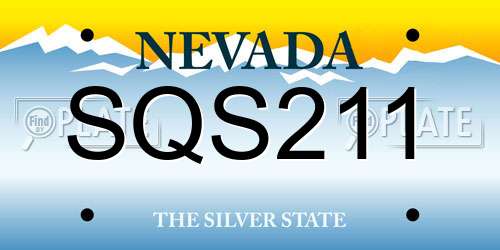 SQS211 Nevada License Plate