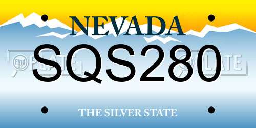 SQS280 Nevada License Plate