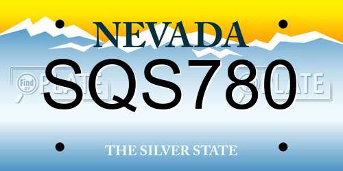 SQS780 Nevada License Plate