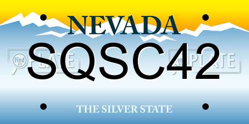 SQSC42 Nevada License Plate
