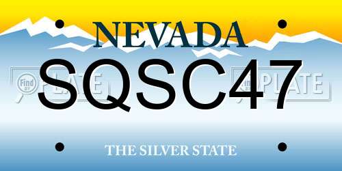 SQSC47 Nevada License Plate