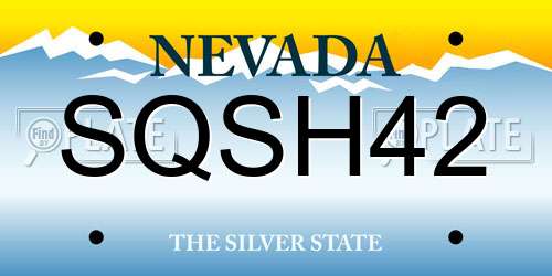 SQSH42 Nevada License Plate