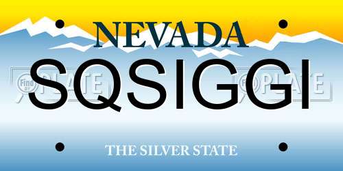 SQSIGGI Nevada License Plate