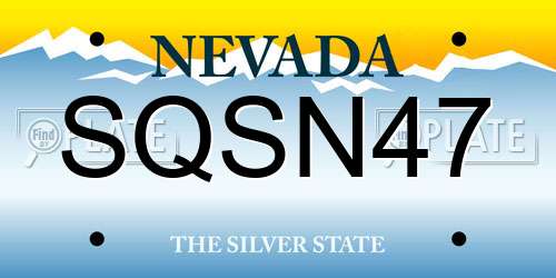 SQSN47 Nevada License Plate