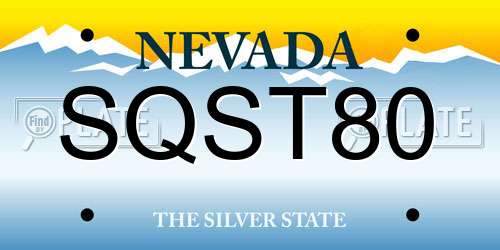 SQST80 Nevada License Plate