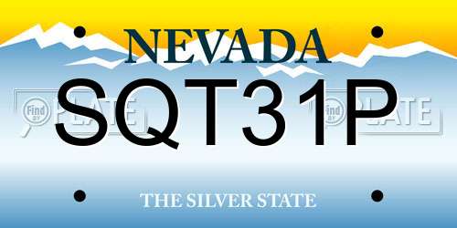 SQT31P Nevada License Plate