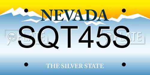 SQT45S Nevada License Plate