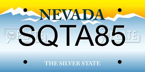 SQTA85 Nevada License Plate