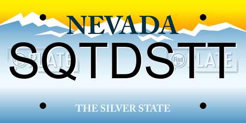 SQTDSTT Nevada License Plate