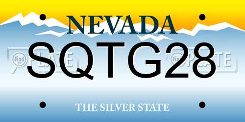 SQTG28 Nevada License Plate