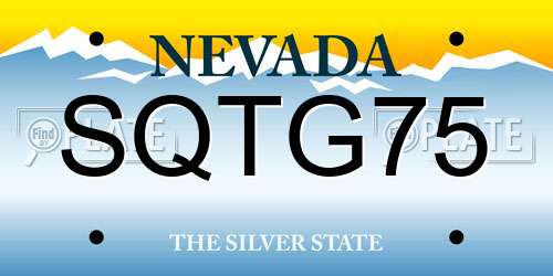 SQTG75 Nevada License Plate