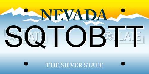 SQTOBTT Nevada License Plate