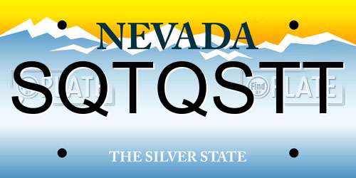 SQTQSTT Nevada License Plate