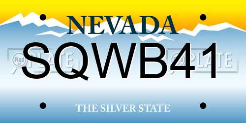 SQWB41 Nevada License Plate