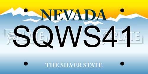 SQWS41 Nevada License Plate