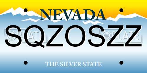 SQZOSZZ Nevada License Plate