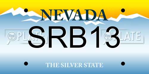 SRB13 Nevada License Plate