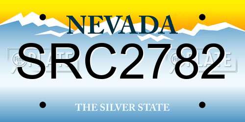 SRC2782 Nevada License Plate
