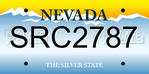 SRC2787 Nevada License Plate
