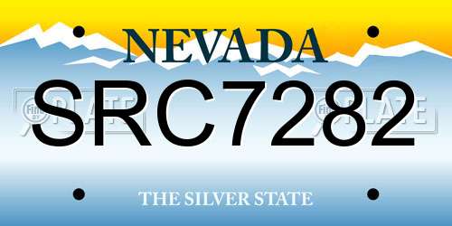 SRC7282 Nevada License Plate