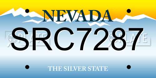 SRC7287 Nevada License Plate