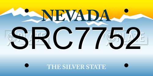 SRC7752 Nevada License Plate