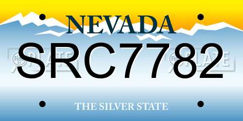 SRC7782 Nevada License Plate