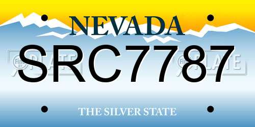 SRC7787 Nevada License Plate