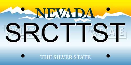 SRCTTST Nevada License Plate