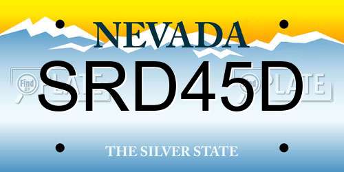 SRD45D Nevada License Plate