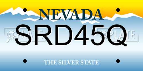 SRD45Q Nevada License Plate