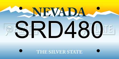 SRD480 Nevada License Plate