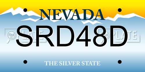 SRD48D Nevada License Plate