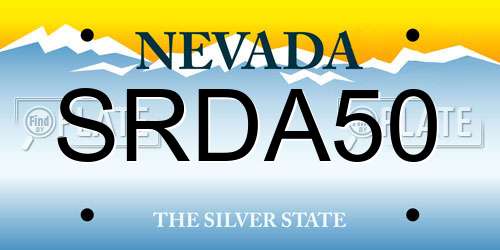 SRDA50 Nevada License Plate