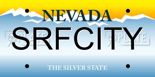 SRFCITY Nevada License Plate