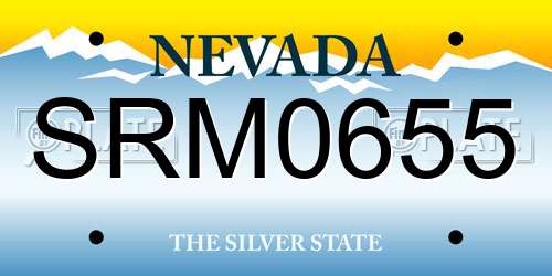 SRM0655 Nevada License Plate