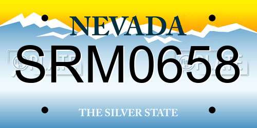 SRM0658 Nevada License Plate