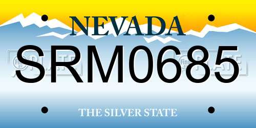 SRM0685 Nevada License Plate