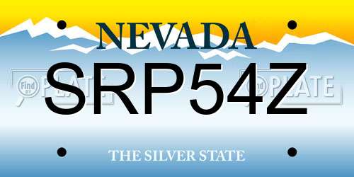 SRP54Z Nevada License Plate
