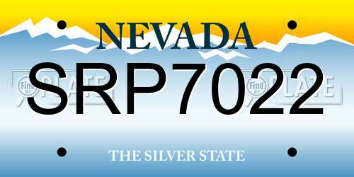 SRP7022 Nevada License Plate