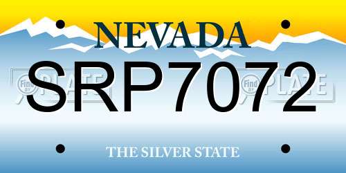 SRP7072 Nevada License Plate