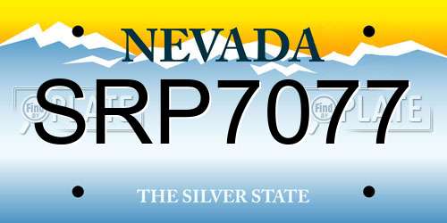 SRP7077 Nevada License Plate