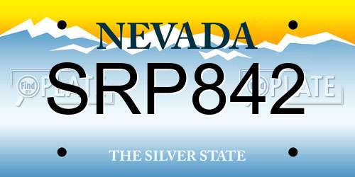 SRP842 Nevada License Plate