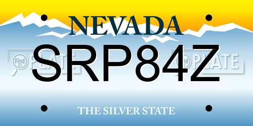 SRP84Z Nevada License Plate